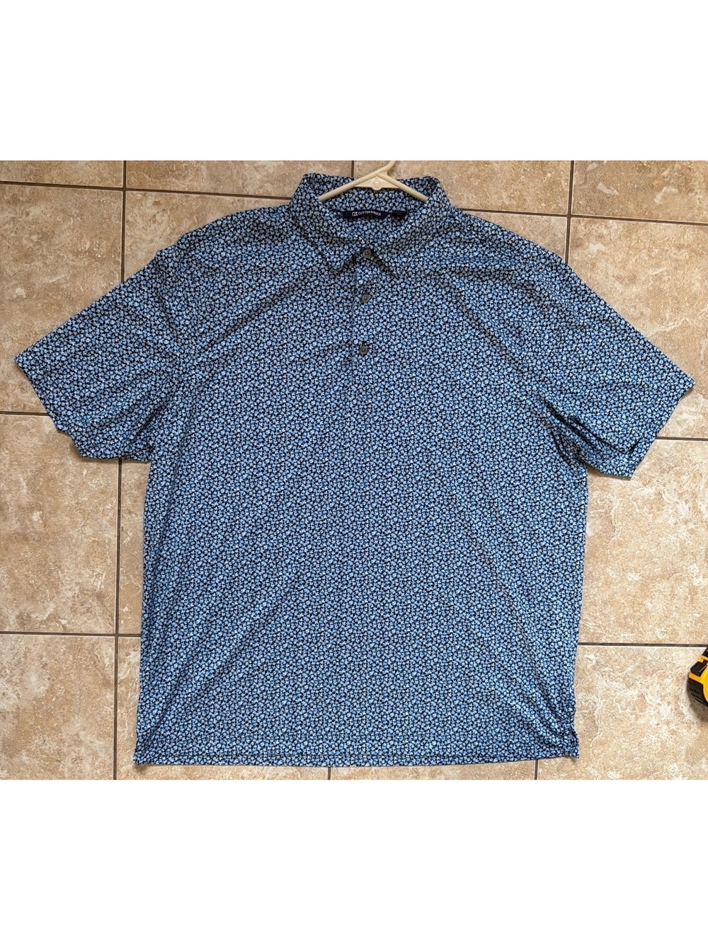 XL - Men - Cutter & Buck Blue Patterned Polo Shirt